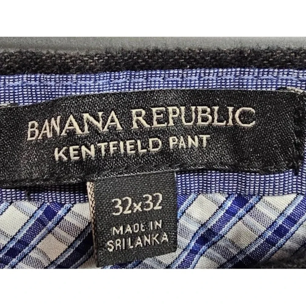 Banana Republic Kentfield Pants Mens 32x32 Black Flat Front Straight Leg Casual